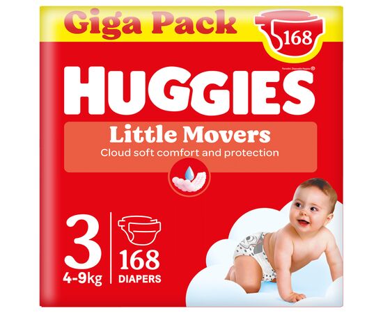 Подгузники Huggies Little Movers 3 (4-9 кг) M-pack, 168 шт (5029053577852)