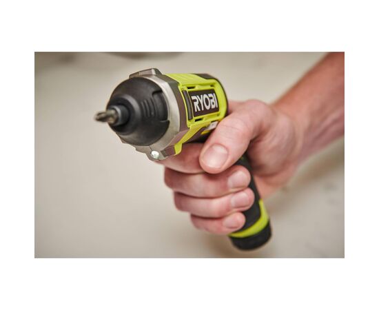 Отвертка аккумуляторная Ryobi RSD4-120TA2, USB Lithium, 4V, 1х2Ah, 5Нм, 200об/мин, 2 насадки, 10 бит, кейс (5133006211), изображение 6