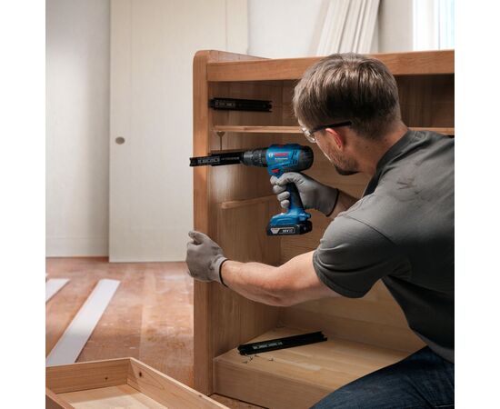 Шуруповерт Bosch GSB 183-LI 18V, 2х2Ah, 21-56Нм, 374-1815 об/хв, кейс, 1.2кг (0.601.9K9.100), зображення 6 Шуруповерт Bosch GSB 183-LI 18V, 2х2Ah, 21-56Нм, 374-1815 об/хв, кейс, 1.2кг (0.601.9K9.100), зображення 6