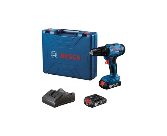 Шуруповерт Bosch GSB 183-LI 18V, 2х2Ah, 21-56Нм, 374-1815 об/хв, кейс, 1.2кг (0.601.9K9.100)