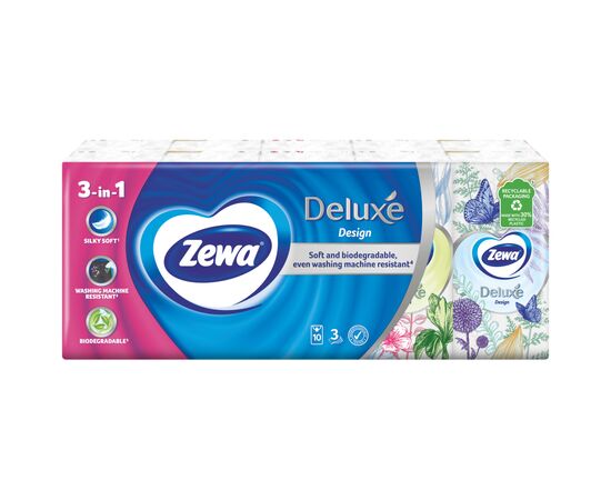 Салфетки косметические Zewa Style 3 слоя 10 шт х 10 пачек (7322540043440), изображение 2 Салфетки косметические Zewa Style 3 слоя 10 шт х 10 пачек (7322540043440), изображение 2