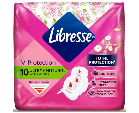 Гигиенические прокладки Libresse Ultra Normal Aloe Vera & Camomile 10 шт (7322540344059), изображение 2 Гигиенические прокладки Libresse Ultra Normal Aloe Vera & Camomile 10 шт (7322540344059), изображение 2