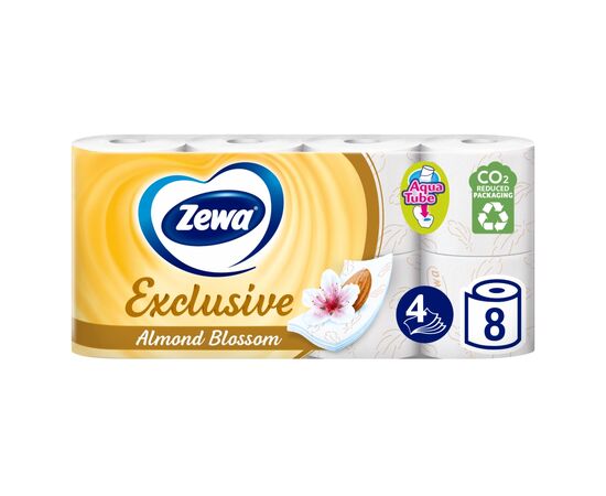 Туалетний папір Zewa Exclusive Мигдальне молочко 4 шари 8 рулонів (7322540837933)