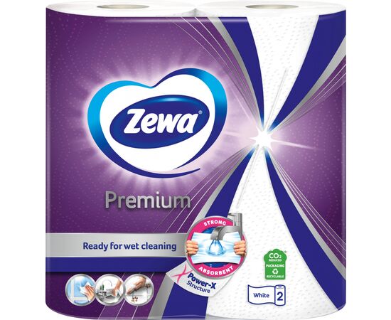 Паперові рушники Zewa Premium 2 шари 90 відривів 2 рулони (7322541191331)