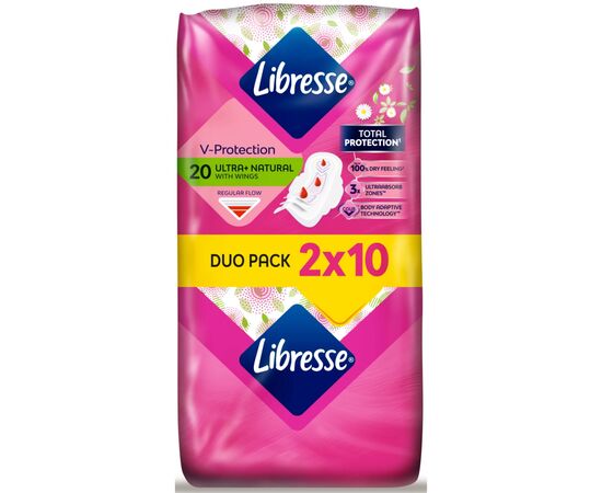 Гигиенические прокладки Libresse Ultra Normal Aloe Vera & Camomile 20 шт. (7322540344011), изображение 2 Гигиенические прокладки Libresse Ultra Normal Aloe Vera & Camomile 20 шт. (7322540344011), изображение 2