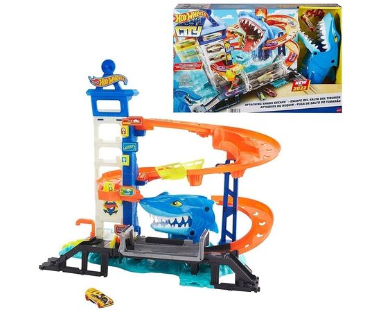 Автотрек Hot Wheels Бегство от лютой акулы (HDP06), изображение 2 Автотрек Hot Wheels Бегство от лютой акулы (HDP06), изображение 2
