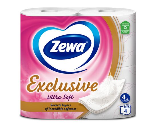 Туалетний папір Zewa Exclusive Ultra Soft 4 шари 4 рулони (7322541188546)