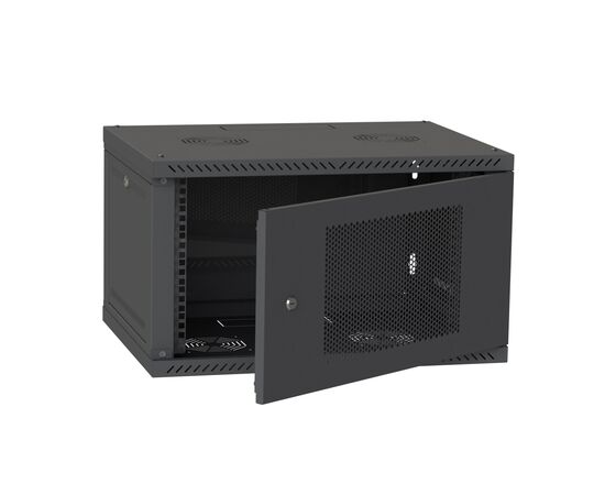 Шкаф настенный Ipcom 4U, 600*350, перфорация, RAL9005 (СН-4U-060х035-ДП-9005), изображение 2 Шкаф настенный Ipcom 4U, 600*350, перфорация, RAL9005 (СН-4U-060х035-ДП-9005), изображение 2
