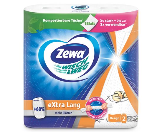 Бумажные полотенца Zewa Wisch Weg Design 2 рулона (7322540973112), изображение 2 Бумажные полотенца Zewa Wisch Weg Design 2 рулона (7322540973112), изображение 2
