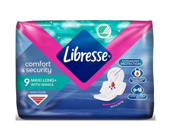 Гигиенические прокладки Libresse Maxi Long Soft 9 шт (7322540591927), изображение 2 Гигиенические прокладки Libresse Maxi Long Soft 9 шт (7322540591927), изображение 2