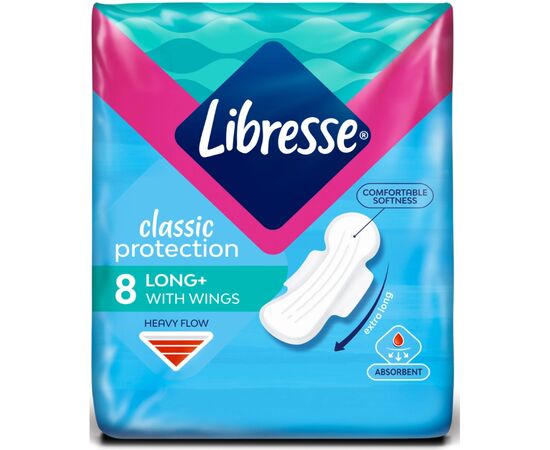 Гигиенические прокладки Libresse Classic Protection Long 8 шт. (7322541233512), изображение 2 Гигиенические прокладки Libresse Classic Protection Long 8 шт. (7322541233512), изображение 2