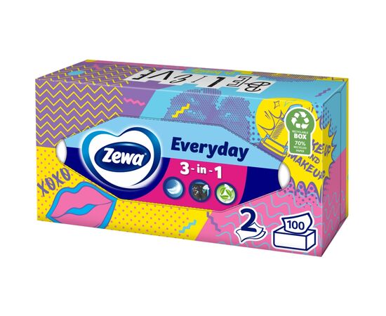 Серветки косметичні Zewa Everyday 100 шт. (7322540043464)