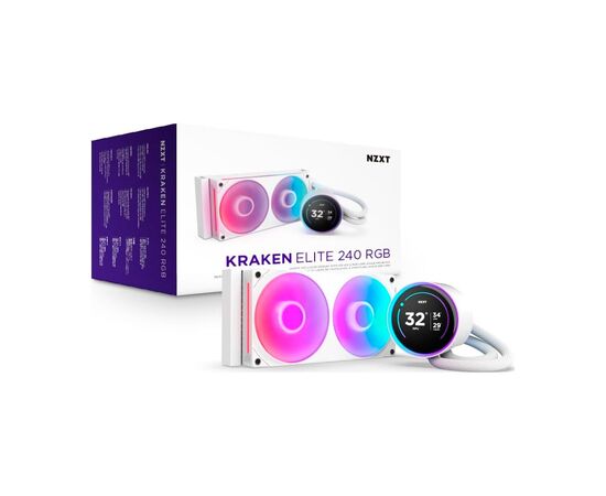 Система жидкостного охлаждения NZXT Kraken Elite RGB 240mm AIO (RL-KR24E-W2), изображение 7 Система жидкостного охлаждения NZXT Kraken Elite RGB 240mm AIO (RL-KR24E-W2), изображение 7