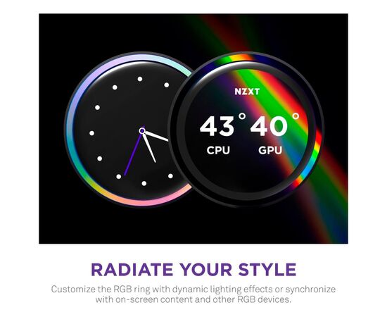Система жидкостного охлаждения NZXT Kraken Elite RGB 280mm AIO (RL-KR28E-W2), изображение 11 Система жидкостного охлаждения NZXT Kraken Elite RGB 280mm AIO (RL-KR28E-W2), изображение 11