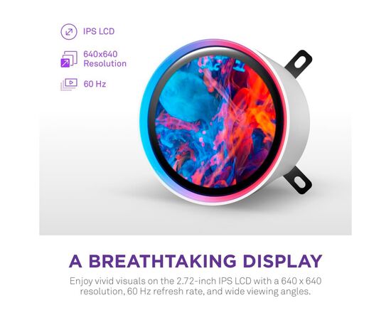 Система жидкостного охлаждения NZXT Kraken Elite RGB 280mm AIO (RL-KR28E-W2), изображение 9 Система жидкостного охлаждения NZXT Kraken Elite RGB 280mm AIO (RL-KR28E-W2), изображение 9