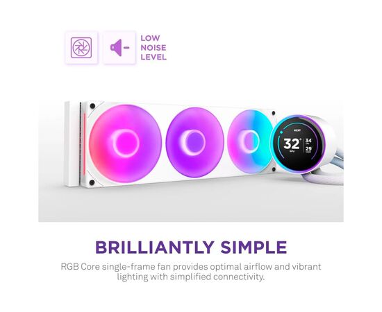 Система жидкостного охлаждения NZXT Kraken Elite RGB 360mm AIO (RL-KR36E-W2), изображение 12 Система жидкостного охлаждения NZXT Kraken Elite RGB 360mm AIO (RL-KR36E-W2), изображение 12