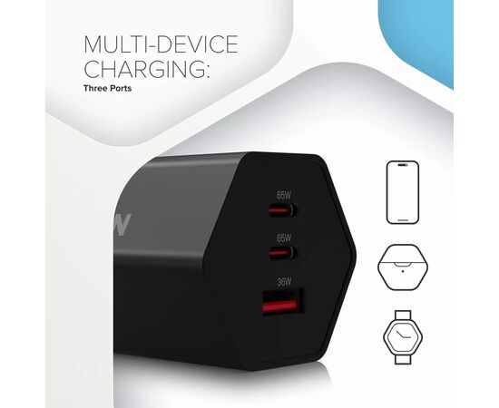 Зарядное устройство Canyon HEXAGON 65 GaN 65W 2xPD 1xQC EU White (CND-CHAHEX65W), изображение 8 Зарядное устройство Canyon HEXAGON 65 GaN 65W 2xPD 1xQC EU White (CND-CHAHEX65W), изображение 8