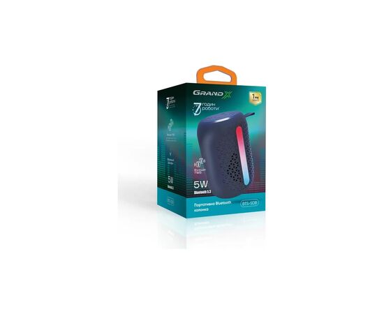Акустическая система Grand-X Bluetooth Dark blue (BTS-5DB), изображение 4 Акустическая система Grand-X Bluetooth Dark blue (BTS-5DB), изображение 4