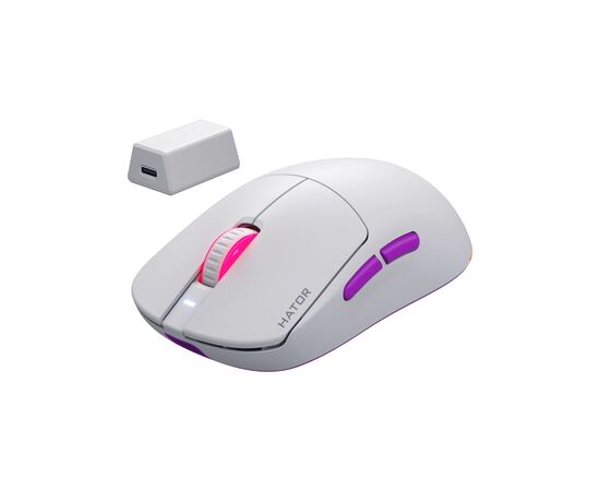 Мишка Hator Quasar 3 Ultra 8K Wireless White (HTM771), зображення 3 Мишка Hator Quasar 3 Ultra 8K Wireless White (HTM771), зображення 3
