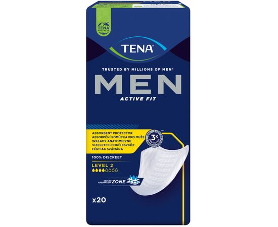 Урологические прокладки Tena for Men Level 2 20 шт. (7322540016383/7322541493237), изображение 2 Урологические прокладки Tena for Men Level 2 20 шт. (7322540016383/7322541493237), изображение 2