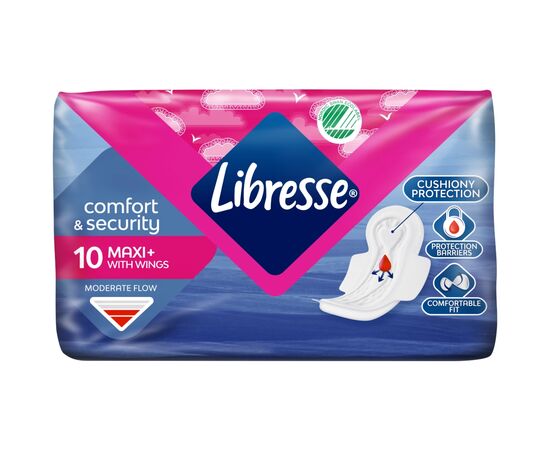 Гигиенические прокладки Libresse Maxi Normal Wing 10 шт (7310790088137), изображение 2 Гигиенические прокладки Libresse Maxi Normal Wing 10 шт (7310790088137), изображение 2