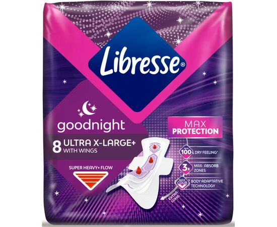 Гигиенические прокладки Libresse Ultra Night extra wing 8 шт (7322540918281), изображение 2 Гигиенические прокладки Libresse Ultra Night extra wing 8 шт (7322540918281), изображение 2