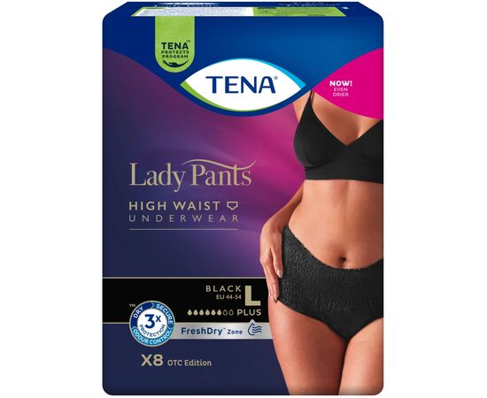 Подгузники для взрослых Tena Lady Pants Plus для женщин Large 8 шт Black (7322541130750), изображение 2 Подгузники для взрослых Tena Lady Pants Plus для женщин Large 8 шт Black (7322541130750), изображение 2