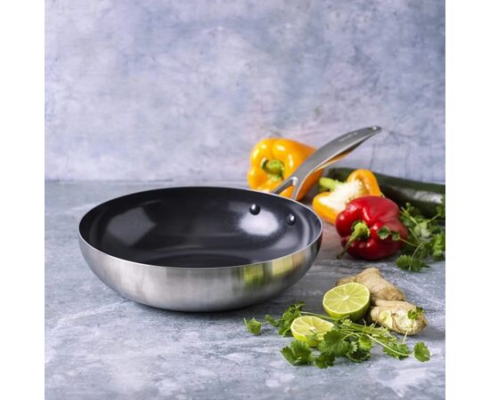 Сковорода GreenPan Geneva Вок 28 см, 3,6 л з керамічним покриттям (CC004781-001), зображення 3