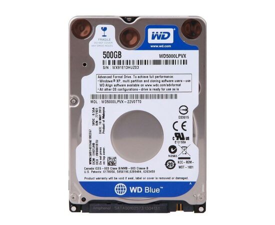 Жорсткий диск для ноутбука 2.5" 500GB WD (WD5000LPCX)