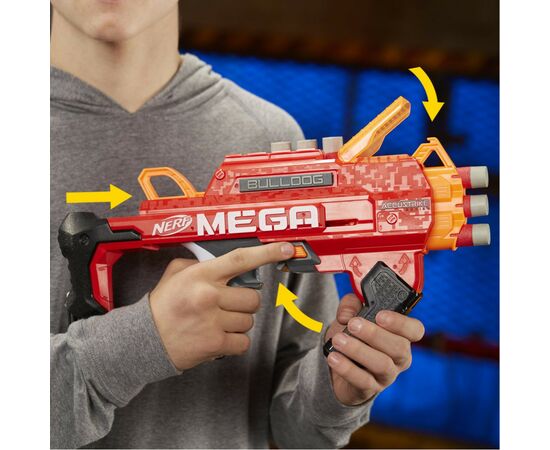Игрушечное оружие Hasbro Nerf Мега Бульдог (E3057), изображение 4 Игрушечное оружие Hasbro Nerf Мега Бульдог (E3057), изображение 4