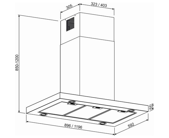 Витяжка кухонна GRANADO Segovia 5913-1200 inox (GCH969377), зображення 9
