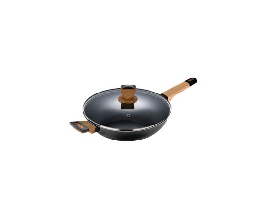 Сотейник Bergner Earth black з кришкою та довгим руків'ям 28 см (BG-34628-BK)