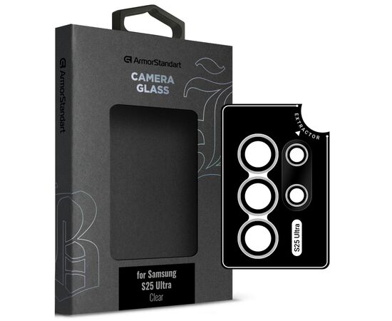 Стекло защитное Armorstandart Camera Supreme BI Samsung S25 Ultra Black Clear (ARM83223)