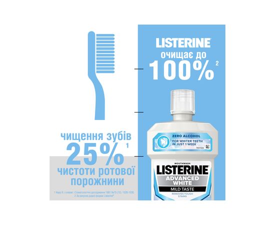 Ополаскиватель для полости рта Listerine Ультраотбеливание Мягкий вкус 500 мл (3574661491776/3574661491875), изображение 4 Ополаскиватель для полости рта Listerine Ультраотбеливание Мягкий вкус 500 мл (3574661491776/3574661491875), изображение 4