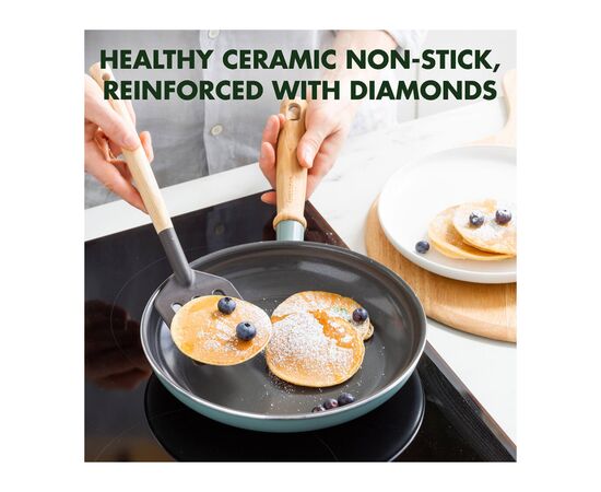 Сковорода GreenPan Mayflower, 20 см з керамічним покриттям, блакитна (CC001667-001), изображение 6 Сковорода GreenPan Mayflower, 20 см з керамічним покриттям, блакитна (CC001667-001), изображение 6