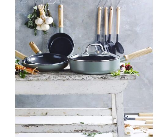 Сотейник GreenPan Mayflower з кришкою 24 см, 2,6 л блакитний (CC001682-001), изображение 3 Сотейник GreenPan Mayflower з кришкою 24 см, 2,6 л блакитний (CC001682-001), изображение 3