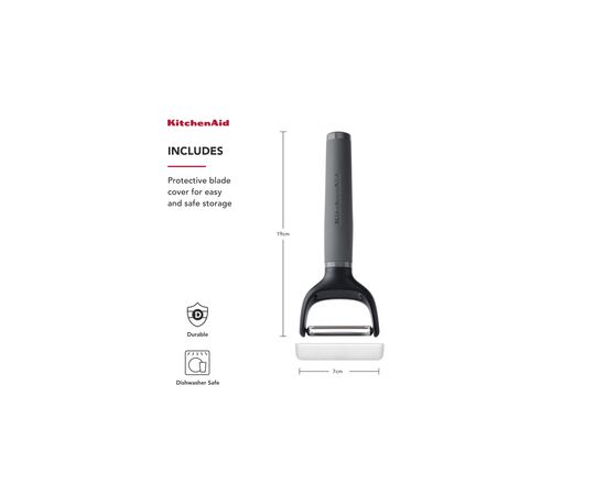 Овощечистка KitchenAid Coreline, горизонтальна 18,8 см, сірий (KAS145OHCGG), изображение 4 Овощечистка KitchenAid Coreline, горизонтальна 18,8 см, сірий (KAS145OHCGG), изображение 4