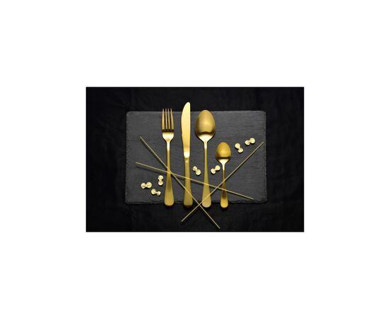 Набор столовых приборов Bergner Munich gold matt 24 предмета (BG-5134-GD), изображение 7 Набор столовых приборов Bergner Munich gold matt 24 предмета (BG-5134-GD), изображение 7