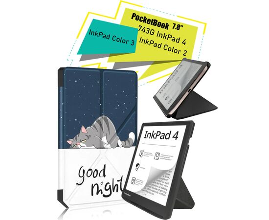 Чохол до електронної книги BeCover Ultra Slim Origami PocketBook 743G InkPad 4/InkPad Color 2/InkPad Color 3 (7.8") Good Night (713088)