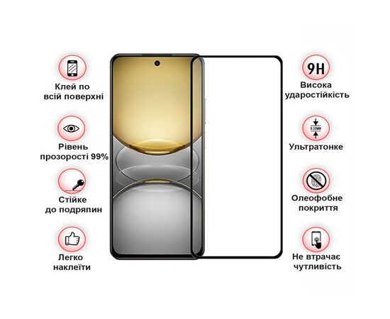 Стекло защитное BeCover Realme C75 Black (713034), изображение 3 Стекло защитное BeCover Realme C75 Black (713034), изображение 3