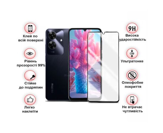 Стекло защитное BeCover Realme Note 60 Black (713033), изображение 3 Стекло защитное BeCover Realme Note 60 Black (713033), изображение 3