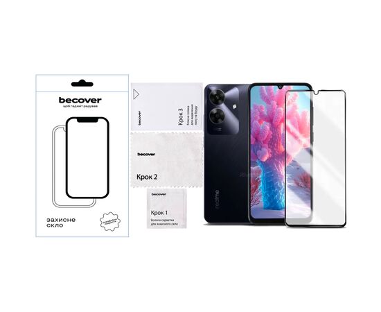 Стекло защитное BeCover Realme Note 60 Black (713033), изображение 4 Стекло защитное BeCover Realme Note 60 Black (713033), изображение 4