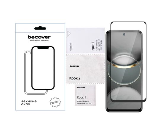 Скло захисне BeCover Tecno Spark 30 Pro (KL7) Black (713080), зображення 4 Скло захисне BeCover Tecno Spark 30 Pro (KL7) Black (713080), зображення 4