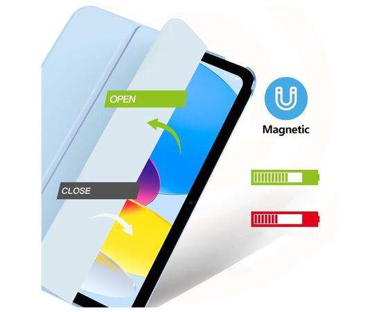Чехол для планшета BeCover Tri Fold Hard Apple iPad 10.9" 2022/2024 Light Blue (712984), изображение 2 Чехол для планшета BeCover Tri Fold Hard Apple iPad 10.9" 2022/2024 Light Blue (712984), изображение 2