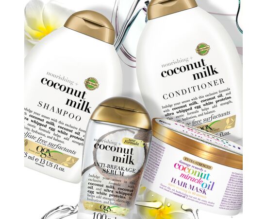 Маска для волос OGX Coconut Miracle Oil Укрепляющая 300 мл (3574661685168), изображение 7 Маска для волос OGX Coconut Miracle Oil Укрепляющая 300 мл (3574661685168), изображение 7