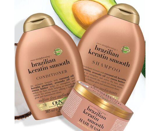 Маска для волос OGX Brazilian Keratin Smooth Разглаживающая 300 мл (3574661711003), изображение 7 Маска для волос OGX Brazilian Keratin Smooth Разглаживающая 300 мл (3574661711003), изображение 7