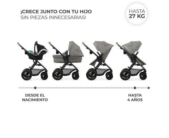 Коляска Kinderkraft 3 в 1 Moov 2 Air Light Gray (KSMOOV02LGR3000) (5902533925940), изображение 2 Коляска Kinderkraft 3 в 1 Moov 2 Air Light Gray (KSMOOV02LGR3000) (5902533925940), изображение 2