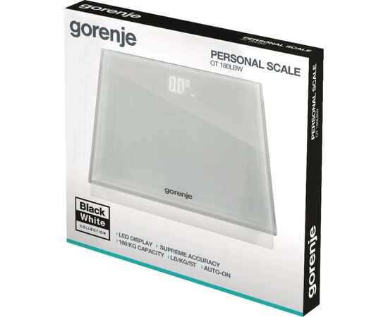Весы напольные Gorenje OT180LBW, изображение 3 Весы напольные Gorenje OT180LBW, изображение 3
