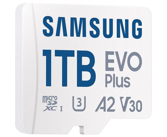 Карта памяти Samsung 1TB microSDXC Class UHS-I U3 V30 A2 EVO Plus + SD Adapter (MB-MC1T0SA/EU), изображение 2 Карта памяти Samsung 1TB microSDXC Class UHS-I U3 V30 A2 EVO Plus + SD Adapter (MB-MC1T0SA/EU), изображение 2