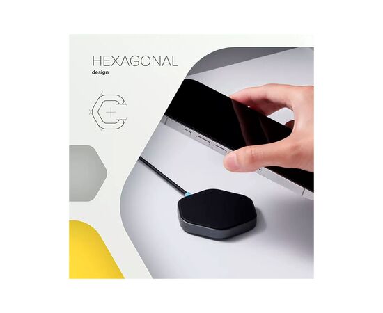 Зарядное устройство Canyon wireless charger HEXAGON 110 Dark Grey Blue (CNS-WCS110), изображение 4 Зарядное устройство Canyon wireless charger HEXAGON 110 Dark Grey Blue (CNS-WCS110), изображение 4